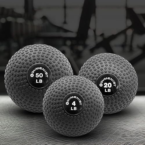 Gymenist Weighted No Bounce Slam Ball, Intensive Workout, Training, Gym Exercise, Available 4-100 Lbs (4 Lb), Black #TOP3
