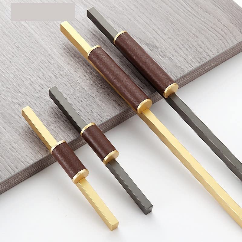Boutons de cuisine ergonomiques en alliage de zinc et cuir résistant