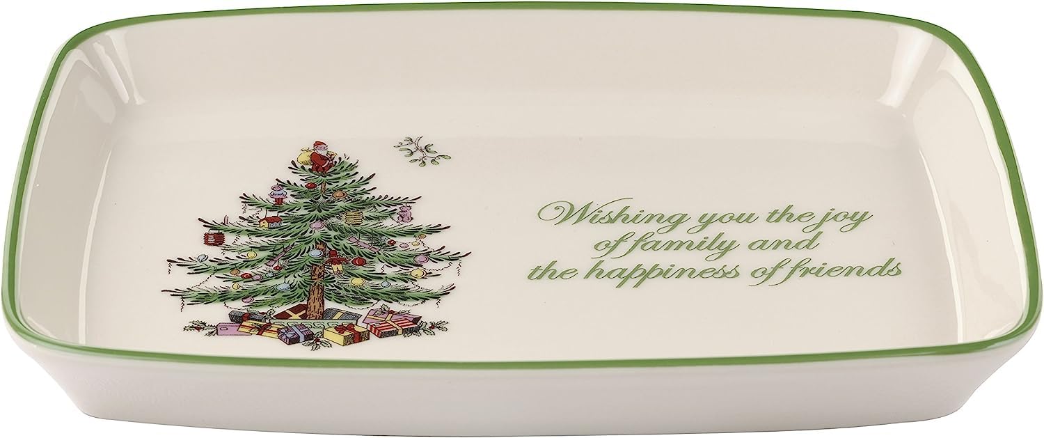Spode Christmas Tree Rectangular Sentiment Tray (7