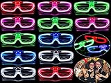 Abiyou Occhiali LED, 12 Pezzi Festa Occhiali Luminosi, Neon LED Occhiali Party, Neon Rave Occhiàli, Occhiali da Festa LED per Feste, Luminosi Glasses, per Fèste, Feste di Compleanno (5 Colore)