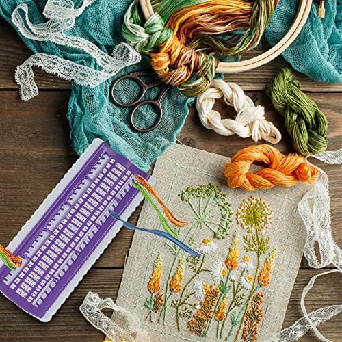 Nicoone 50 Positions Floss Organizer Embroidery Thread Organizer with 4 Code Cards for Cross Stitch Thread Embroidery Floss Organizers