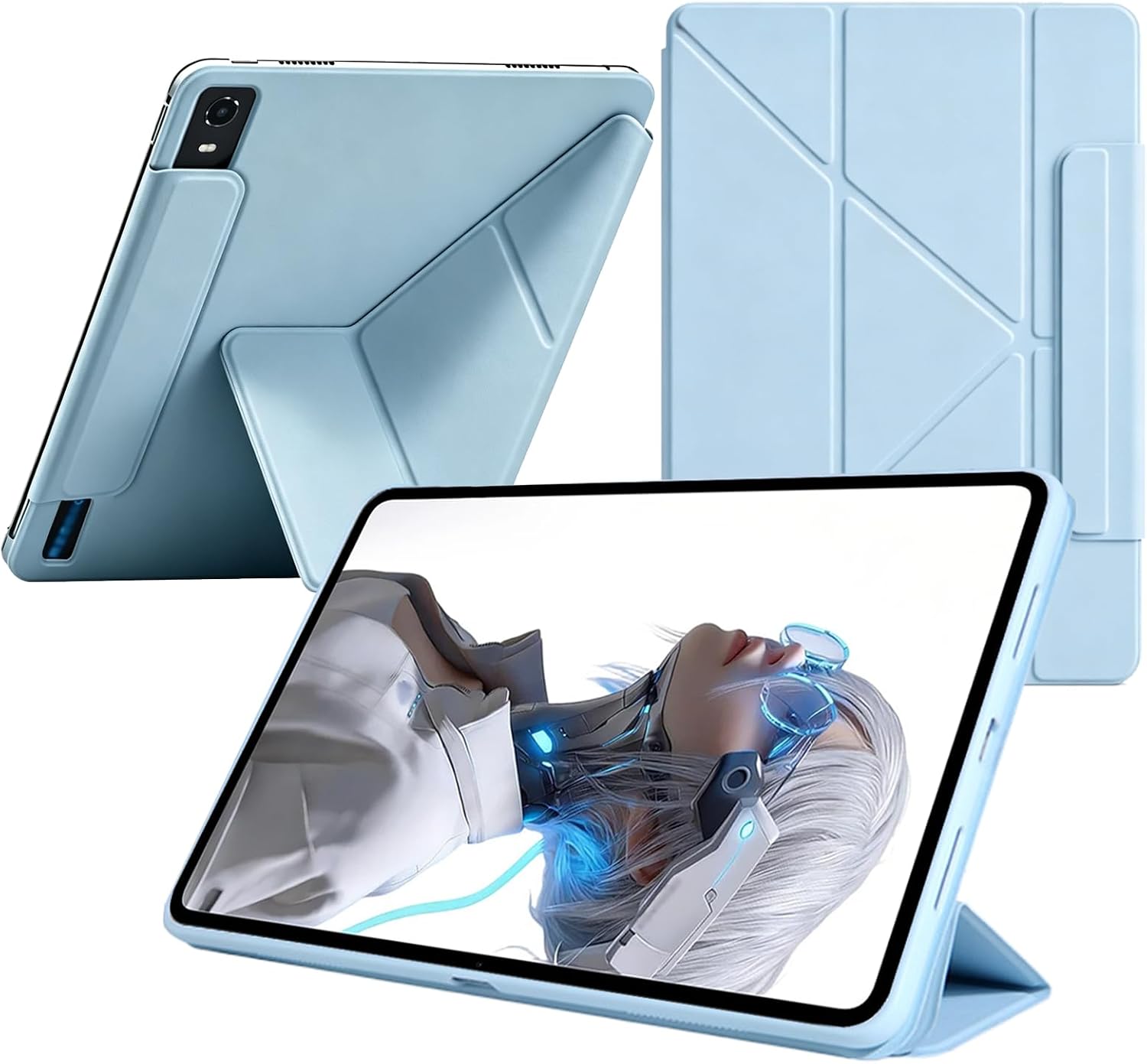 Case for REDMAGIC Astra 2/RedMagic Gaming Tablet 5 Pro 9.06" with Multi-fold Stand Protective,Case with Premium PU Leather,Auto Sleep/Wake(Blue)