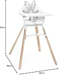 Stokke Clikk High Chair, White - All-in-One High Chair with Tray + Harness - Light, Durable & Travel Friendly - Ergonomic with Adjustable Features - Best for 6-36 Months or Up to 33 lbs