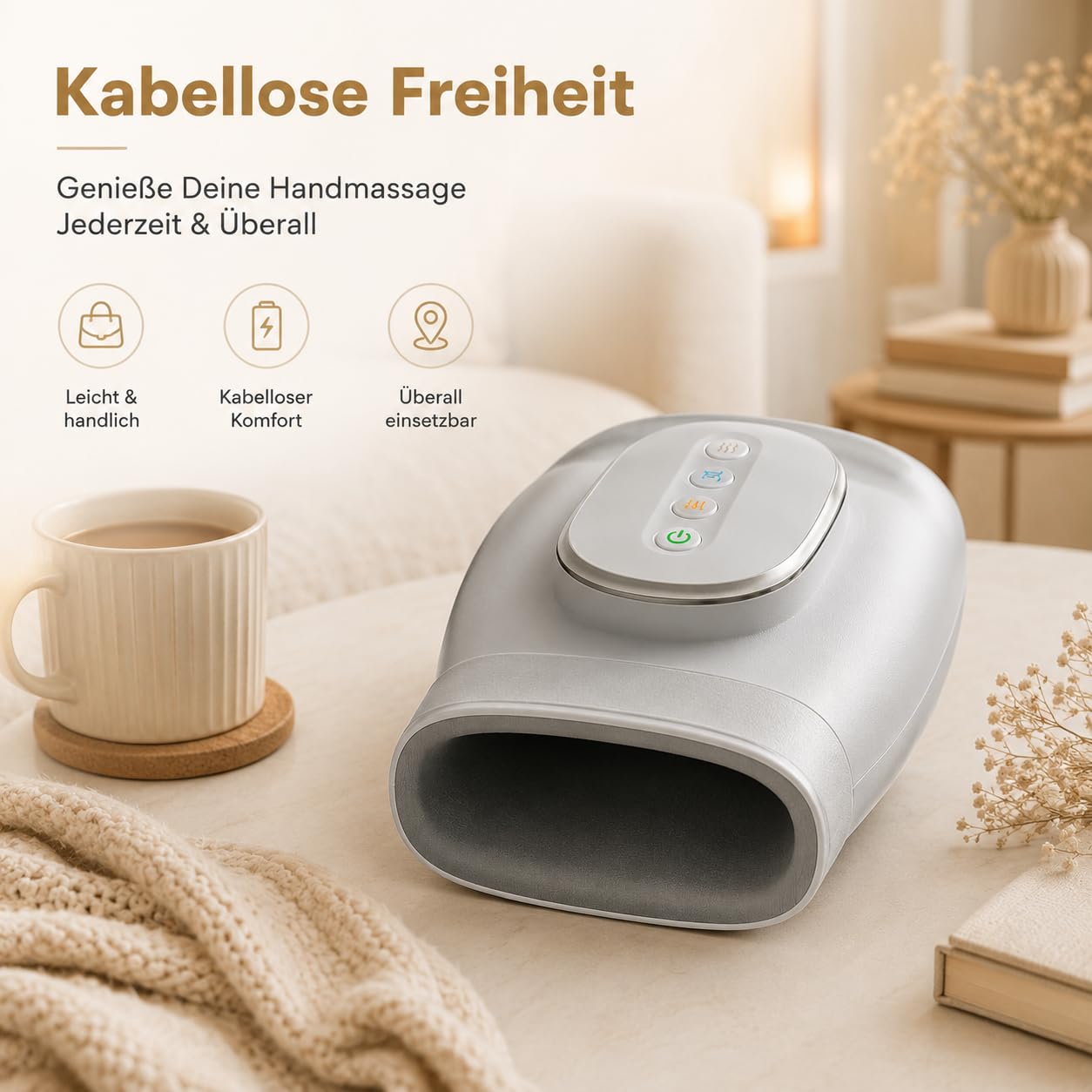 Cavirelle Handmassagegerät Bei Arthritis - Handmassagegerät Arthrose Für Finger Handflächen Mit Wärmetherapie Druckmassage Und Mehreren Modi