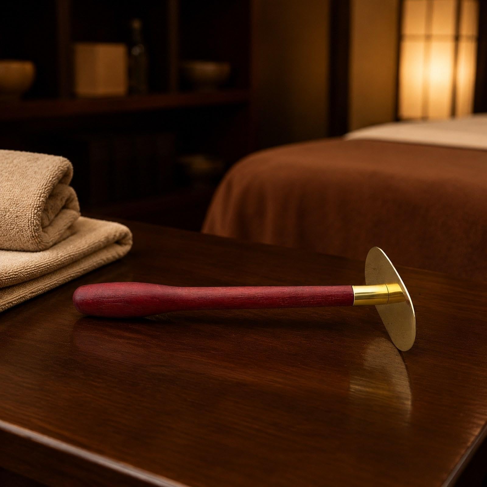 Herramienta de Masaje Gua Sha, Tabla de Corporal de Latón, Ergonómica, Portátil, Ligera, con Mango Largo, Ideal para Regalar O Decorar El, 37cm