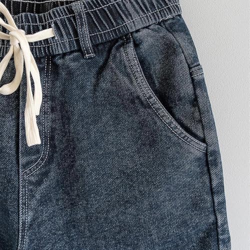 Plus Size Men's Harem Jean Pants Drawstring Elastic Waist Tapered Denim Pants Hip Hop Casual Jean Joggers4
