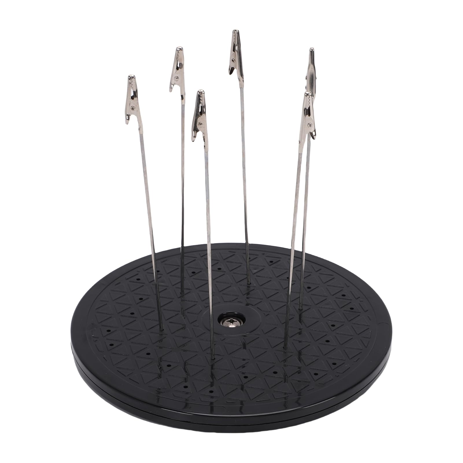 Greensen Plateau Tournant pour Peinture de Modèles, Support Rotatif de 7,5 Pouces avec 6 Tiges à Clips Métalliques, pour la Peinture au Spray de Micro Figurines, Artisanat et Déco