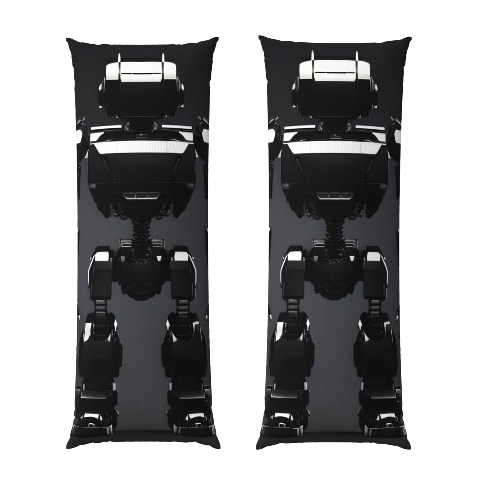 Taie d'oreiller longue robot noir : housse de coussin de corps ultra douce pour un lit moderne
