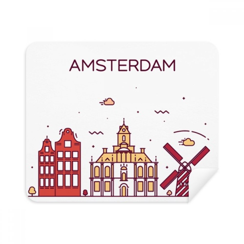 Amsterdam Flat Landmark Cleaning Cloth Screen Cleaner 2pcs Suede Fabric