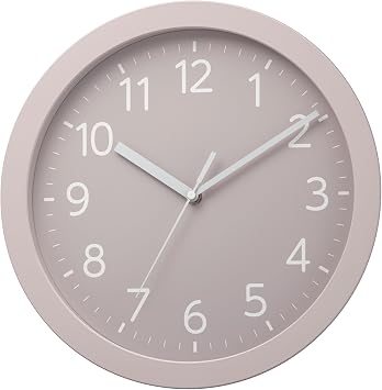 Rhythm RHYTHM Wall Clock, Analog Quartz Silent Continuous Second Hand Easy-to-Read Font Stylish Grayish Color Pink  32x5cm 8MGA43ND13