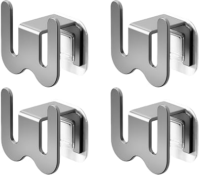 4 Pack No-Drill RV Shoe Rack - Over Door/Wall-Mounted Shelf, Space-Saving Aluminum Organizer for RV/Camper, Home, Holds Slippers, Sneakers, Drying Rack for Bathroom, Hallway Black Set