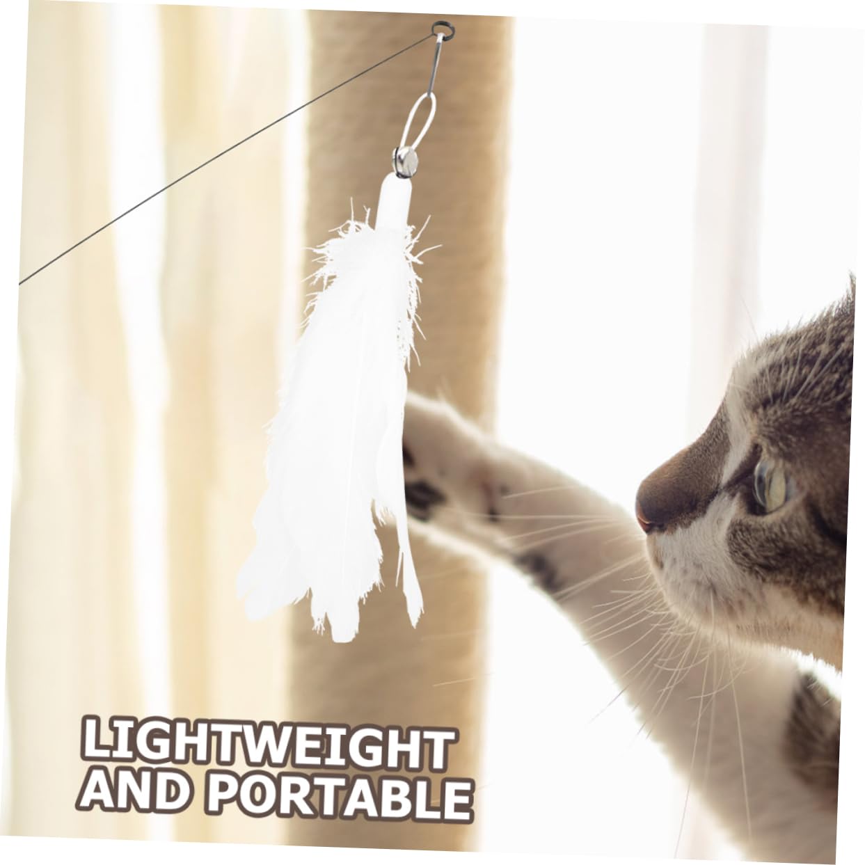 Milisten 4ensembles Jouet Interactif pour Chat avec Ventouse Et Plumes De à Attraper pour Intérieur Félins