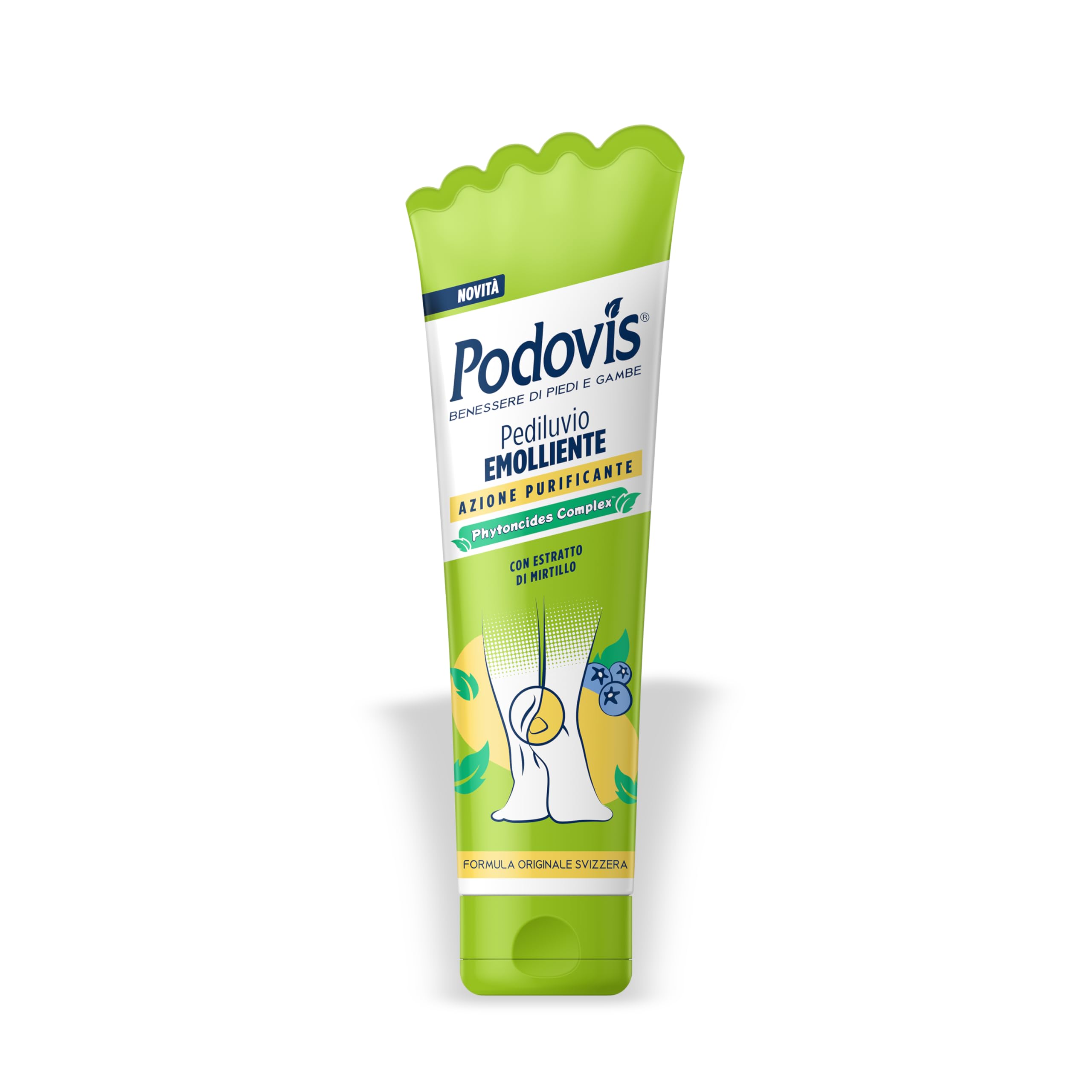 Podovis, Pediluvio Emolliente - Effetto Velluto, Piedi Morbidi e Lisci, Rimozione Calli e Duroni, Elimina gli Ispessimenti della Pelle, Effetto Massaggiante ed Esfoliante, 150 ml