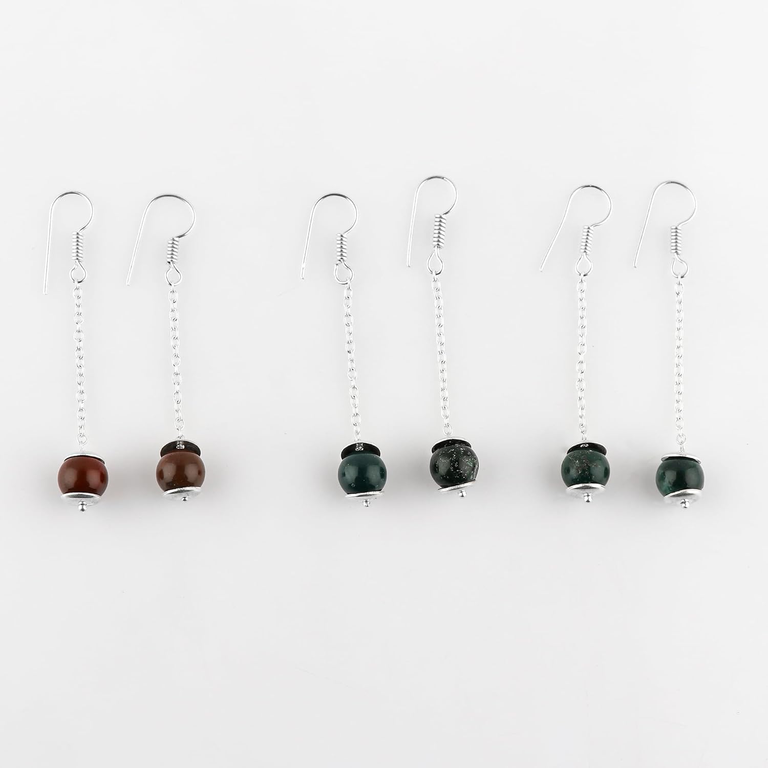 Natural Gemstone 8MM Beads Earrings for Women, Meditation Earring, Crystals Earring, Round Beads, Energy Healing Crystals, Gift for Her,Gemstone Jewelry - Image 4