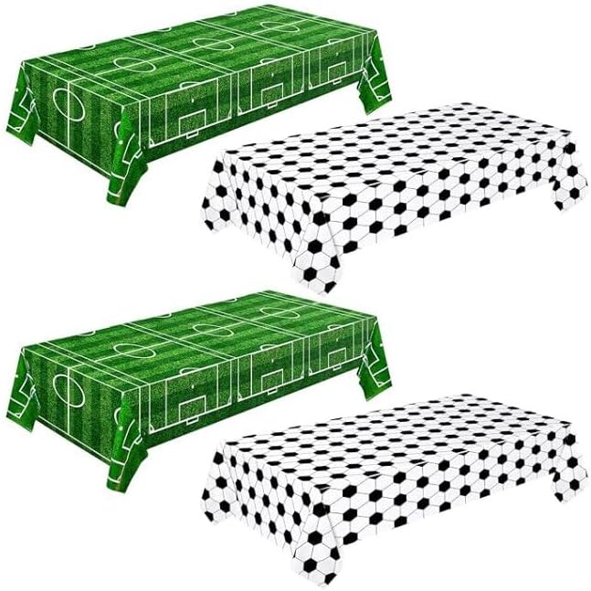 KatchOn Football World Cup Themed Disposable Plastic Table Cover, Pack of 4, 54x108 Inches