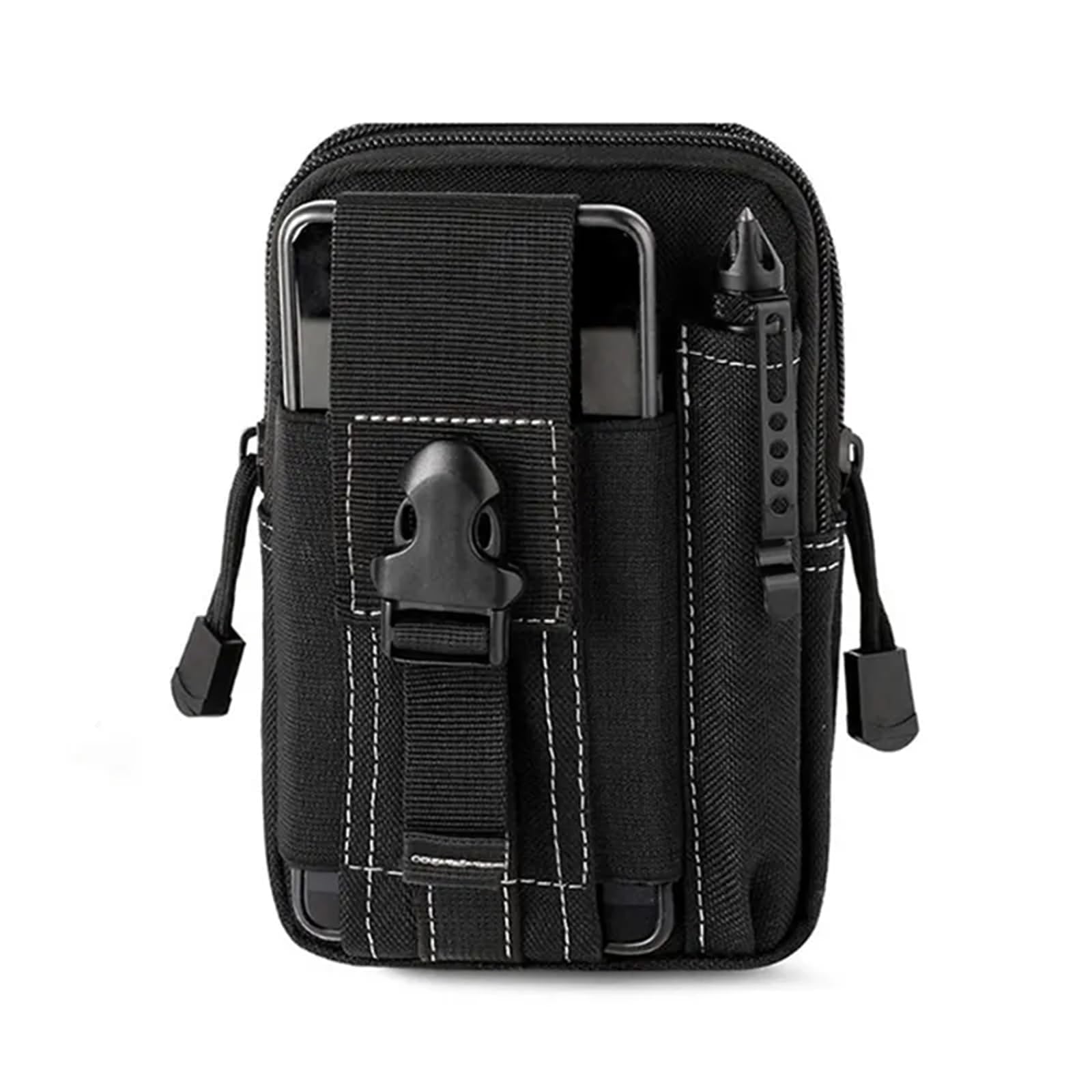 EDC Pouch & Tactical Belt Bag for Men – 12x17cm Oxford Fabric Waist Pack with Zippers, Waterproof Utility Molle Pouch for Hiking, Cycling, Travel & Outdoor Adventures