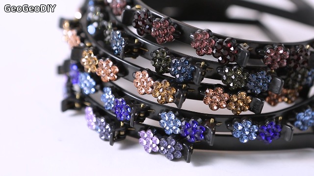 Amazon.com : GeoGeoDIY 5 Pieces Flower Crystal Hair Band for Women