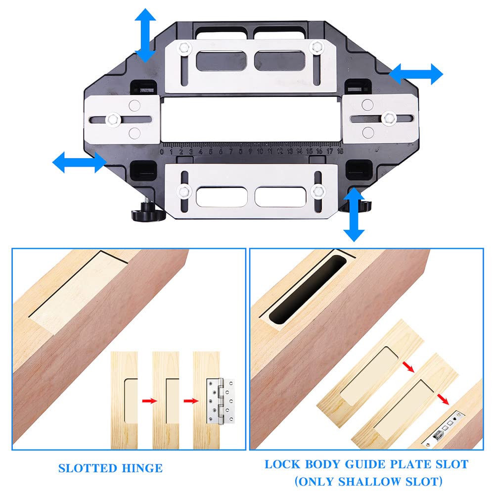 AUTORIFIC Door Hinge Template Jig, Door Lock Router Door Jamb