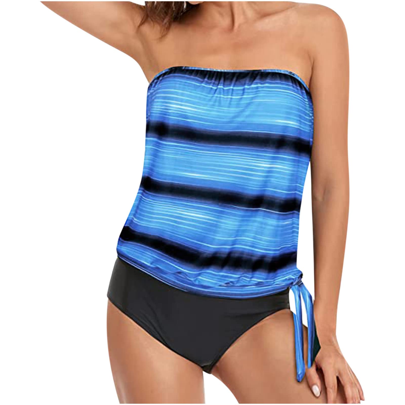 Set Tankini Da Donna Taglie Forti Contenitivo Tankini Due Pezzi Beachwear Push Up Estate Costumi Mare Curvy Con Controllo Della Pancia Top E Pantaloncini Spiaggia Nuoto Piscina Costume Da Bagno Donna