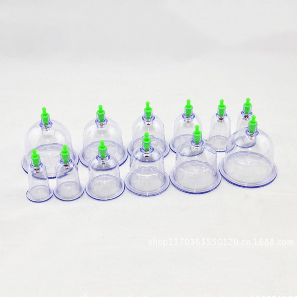 JCELE Professional Cupping Therapy Equipment Set with pumping handle 12 Cups & English Manual
