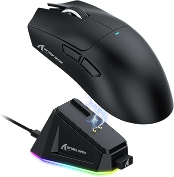 ATTACK SHARK X11 Ultra-Light Triple Mode Gaming Mouse PAW3311 Optical Sensor 22K DPI 5 programmable Buttons with Magnetic Charging Stand for PC/Mac Black