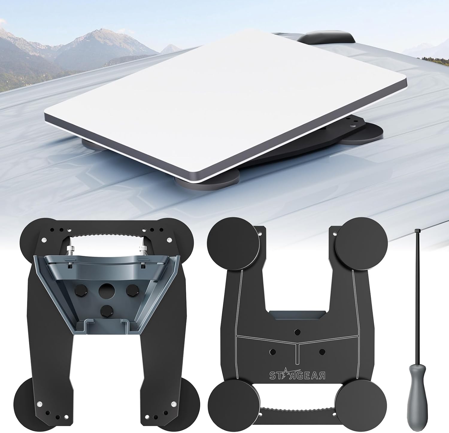 Starlink Mini Mount, Magnetic with 200lbs Heavy Duty Magnet Bases, Starlink Mini Accessories Lockable Starlink Mount for RV, Car, Boat, Truck Aluminum Alloy