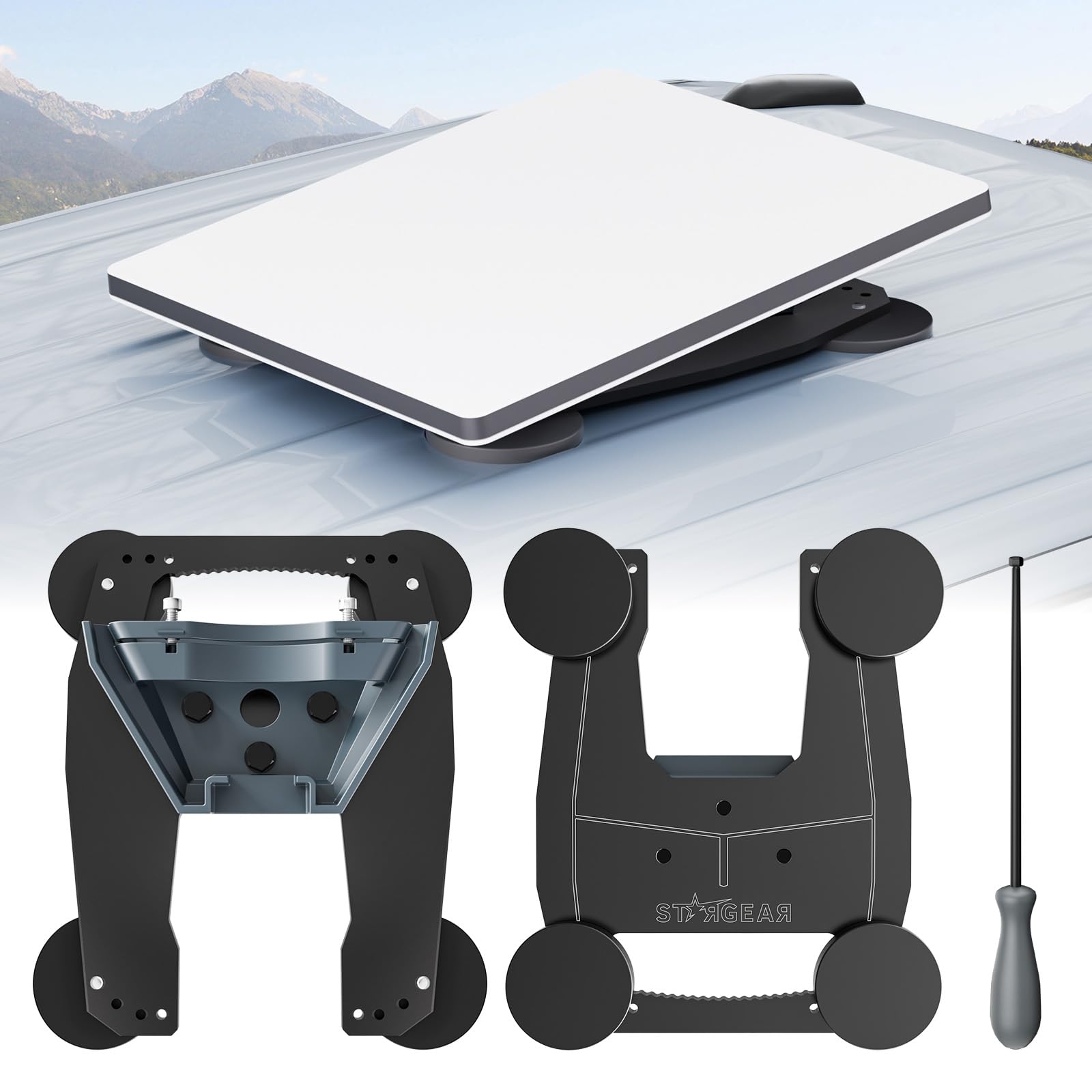 Photo 1 of Starlink Mini Mount, 200lbs Heavy Duty Starlink Mini Magnetic Mount with Adjustable Magnets Installation Holes, Lockable Star Link Mini Roof Mounting Kit for RV Car Boat Truck-Aluminum Alloy