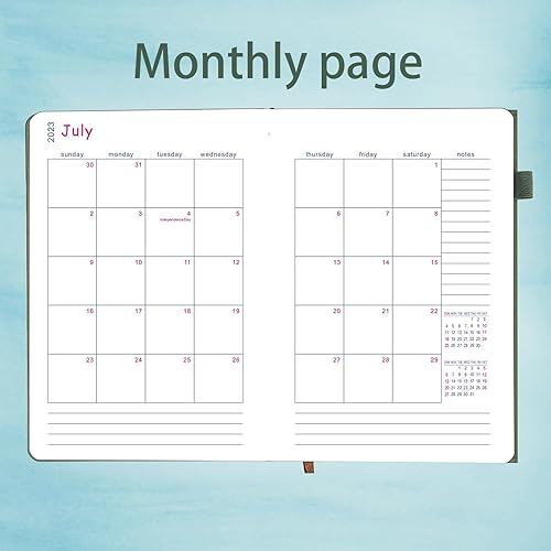 Miniatura 3 de Agenda mensual diaria 2024, calendario, enero a diciembre de 2024, papel grueso de 3.53 ozm, cubierta de cuero, agenda con horario por hora, 6.1 x