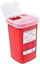 Alcedo Sharps Container for Home Use 1 Quart (1-Pack) | Biohazard Needle and Syringe Disposal | Small Portable Container for Travel and Professional Use