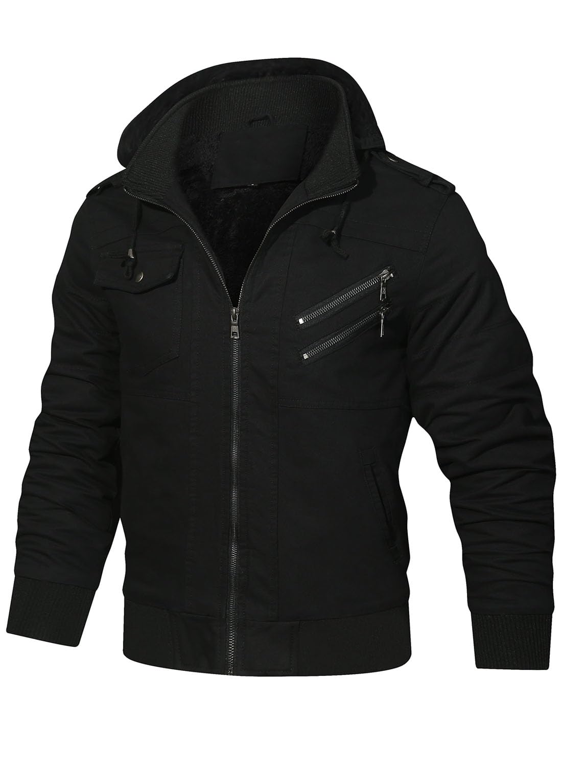 HOOD CREW Herrenjacken Winter Thicken Fleece gefütterte Oberbekleidung Taktische Militär Cargo Jacke mit Kapuze