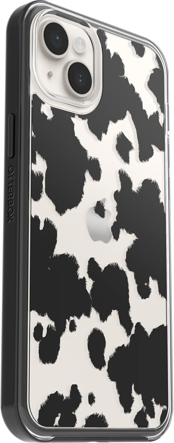 OtterBox iPhone 14 Plus Symmetry Series+ Case - COW PRINT, ultra-sleek, snaps to MagSafe, raised edges protect camera & screen - Image 4