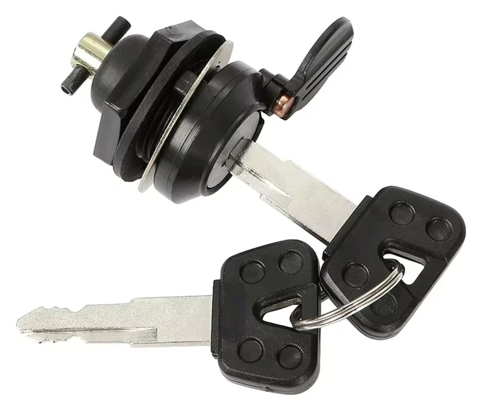 Interruptor Encendido Cerradura para YBR125 2002-2013 4 Cables, 3 Pines Interruptor Encendido Cerradura Tapa Tanque Combustible con Kit Llave
