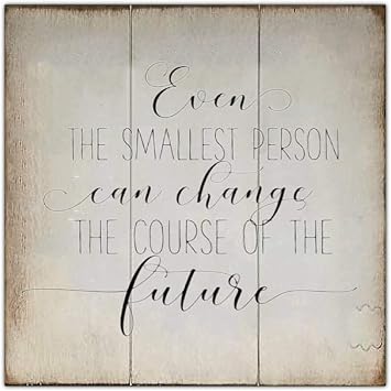 Aihesui Wood Sign Wall Hanging Wall Decoration Even the Smallest Person Can Change the Course of the Future Sign for Living Room Kitchen Batheroom Bedroom Office School 16x16inch