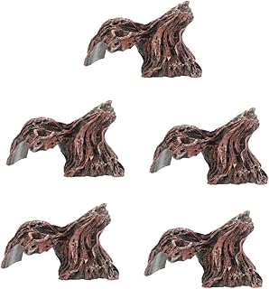 iplusmile 5 Pçs Escalada Pet Terraço Réptil Terrários Gecko Terrário Pequeno Terrário Resina Tronco De Árvore Esconderijo Troncos Cabana Ornamento Terrário Habitat Terrário Esconderijo De