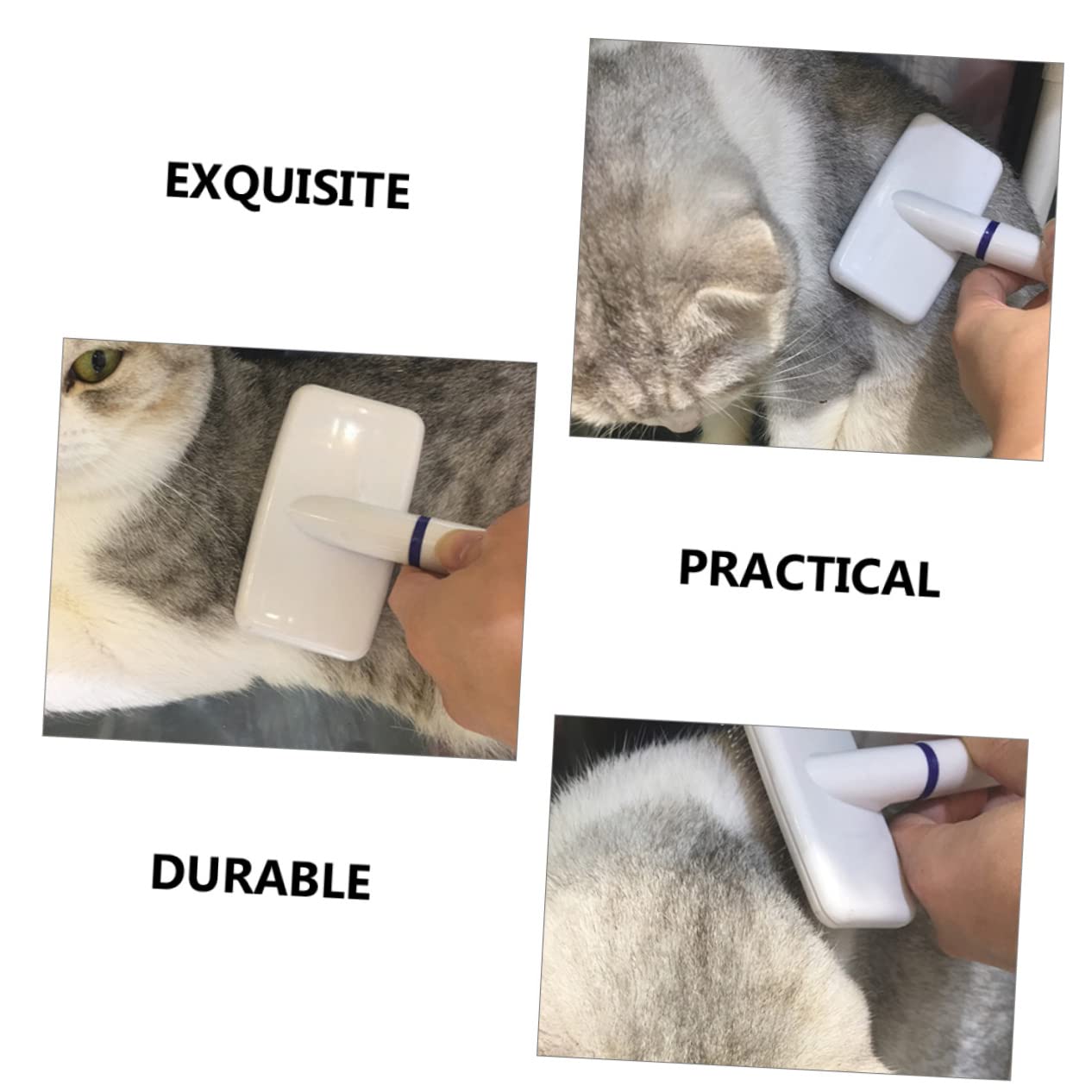 SUPVOX 4piezas Cepillo De Grooming Profesional Para Cepillo Deshedding Para y Gatos Herramienta De Cuidado Mango Ergonómico y Masaje Para Pelo Rizado y Doble