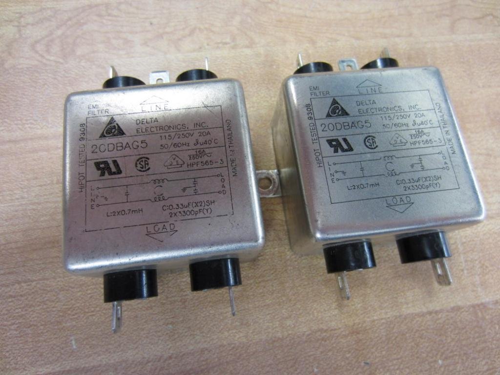 Delta 20DBAG5 EMI Filter 115/250V 20A (Pack of 2)