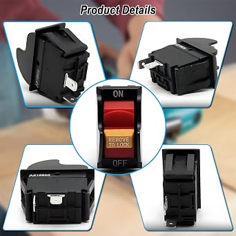 2Pcs SW7B On-Off Toggle Switch 2 Prong for Delta, Aftermarket Replacement for Rigid/Ryobi 46023 for Delta/Porter Cable 489105-00 1343758 for Black & Decker Table Saws Drill Press Power Tool