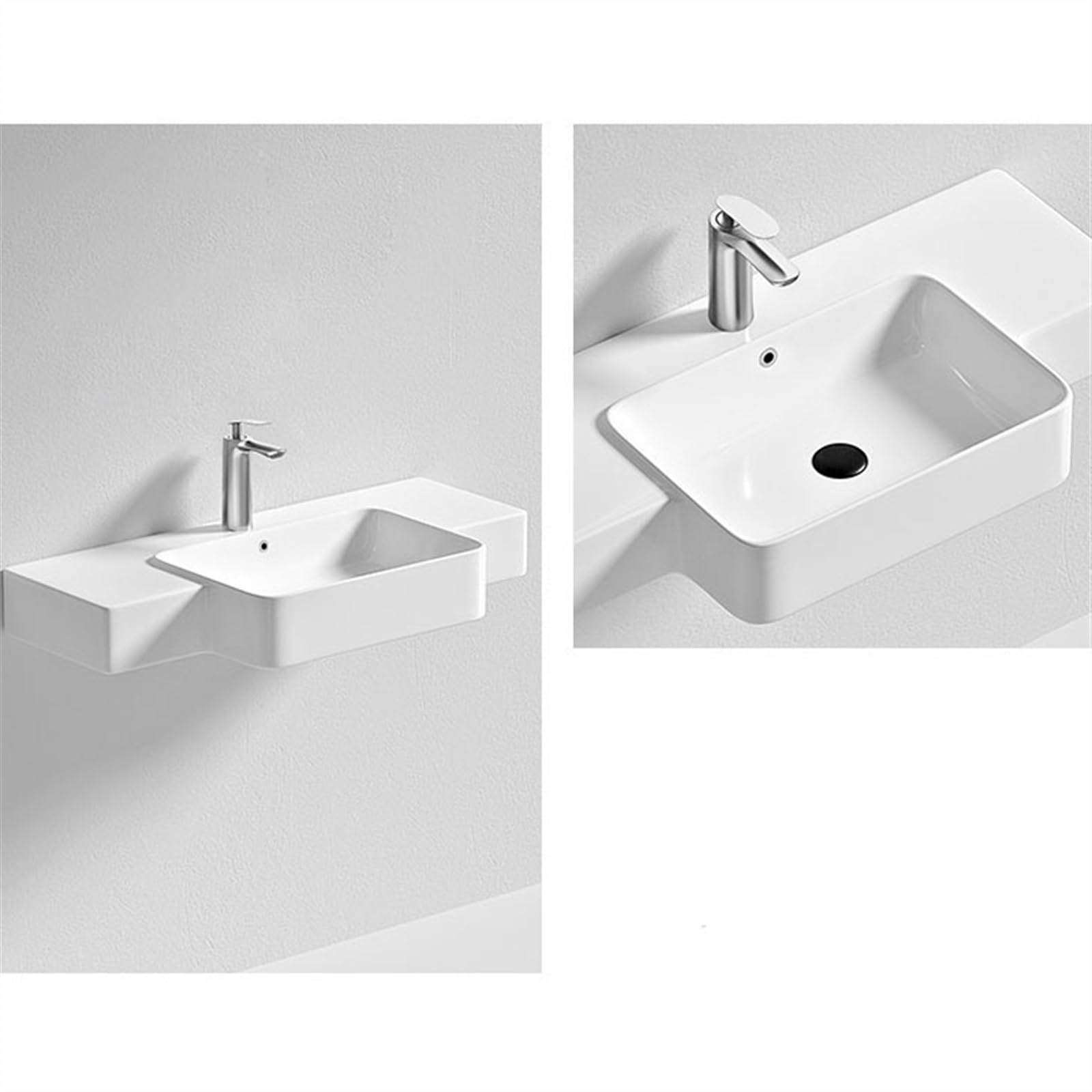 Lavabo Lavabo montado en la pared Lavabo pequeño for baño Balcón Lavabo de cerámica for exteriores con accesorios Lavabo de baño