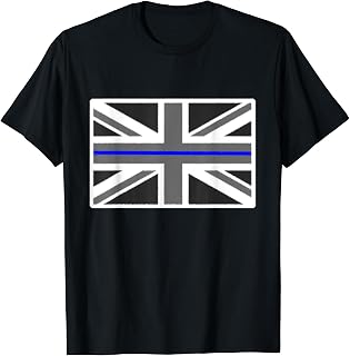Thin Blue Line UK Flag English Police Union Jack T-Shirt