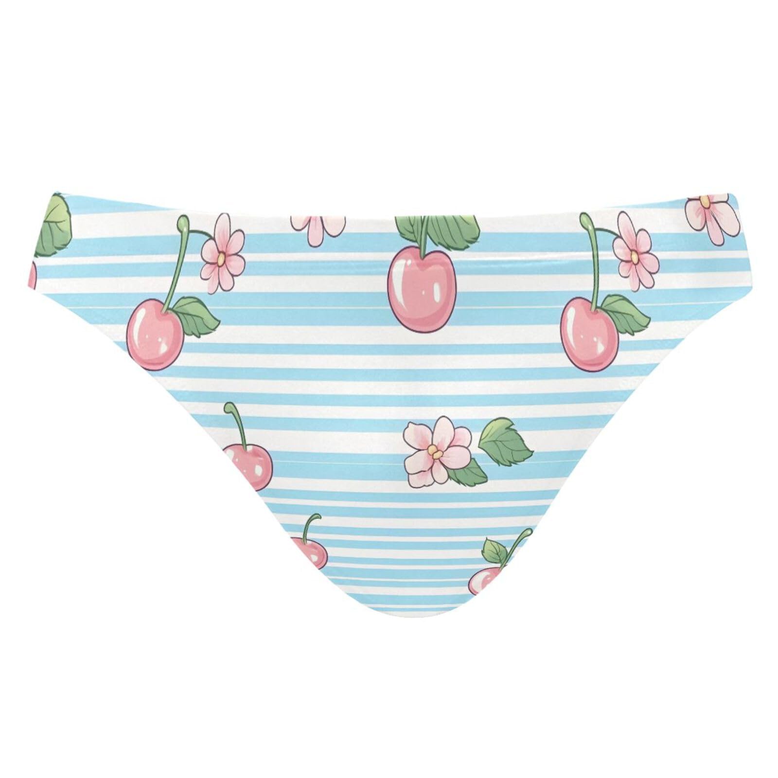 UMIRIKO Mens Bikini Swimwear Cherry Flower Blue Stripe Swimsuits for Men XXXL 202b8095