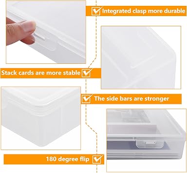 ASelected A4 Transparent Plastic Craft Storage Boxes with Lids for Art Supplies 2Pcs Clear Boxes Storage, 3.6 Litre Volume Plastic Organiser for Paper, Seed, Cards, Picture, Craft