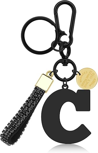 Initial Letter Keychain Alphabet A-Z Letter Bling Sparkly Backpack Car Key Accessories Lanyard