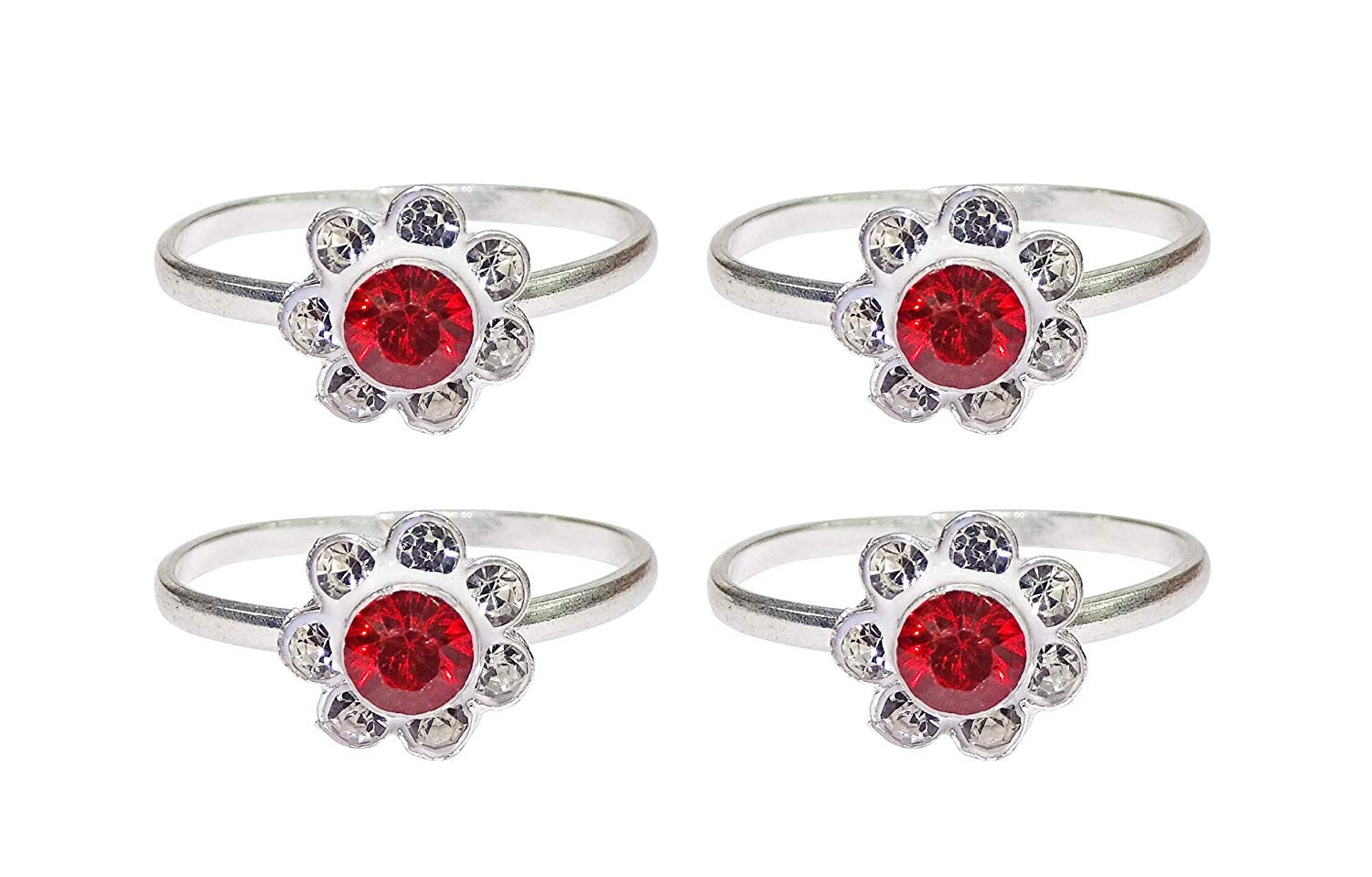 A-One Collection Sterling Red Colour Silver Plated Toe Ring Jewelry for Women (Set of 2 Pieces) (B07XMR63VN) Amazon Price History, Amazon Price Tracker