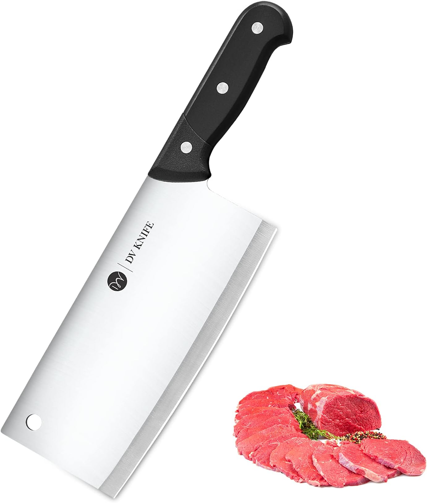 Cleaver Knife - 7 Inches Meat Cleaver, Stainless Steel Chinese Chef Knife, Full-tang Blade with Ergonomic Handle for Home and Restaurant