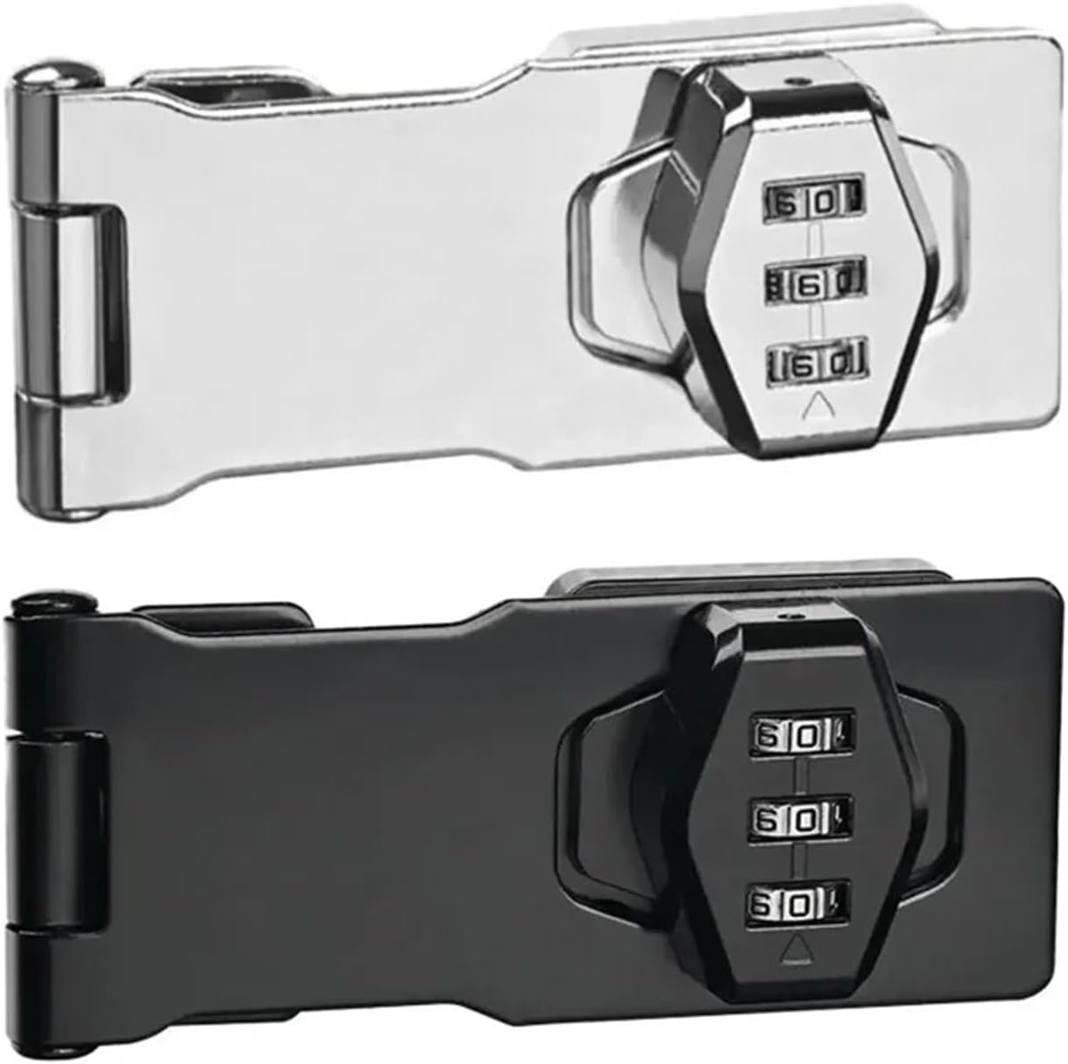 Mechanical Password Lock Household Rotary Hasp Locks Keyless for Garden Interior Mailbox Bathroom Pet Doors(4 inch Silver)