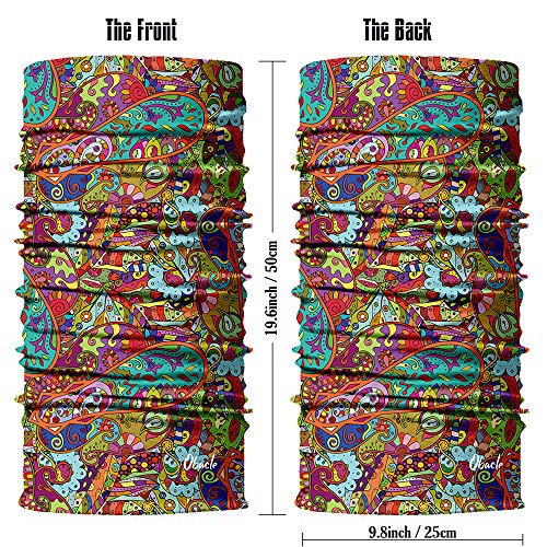 Obacle Seamless Bandana For Rave Face Mask Dust Wind Sun Protection Neck Gaiter Tube Mask Headwear Bandana For Women Men Festival Party Motorcycle Riding Fishing Outdoor (Colorful Oval) #TOP2