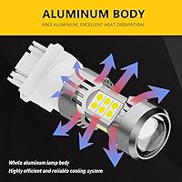 Vista 3 de PHINLION Bombilla LED blanca 3157 de 3200 lúmenes, 6000 K súper brillante 3056 3156 3057 4114 4157 bombillas LED para luces de marcha atrás y luces