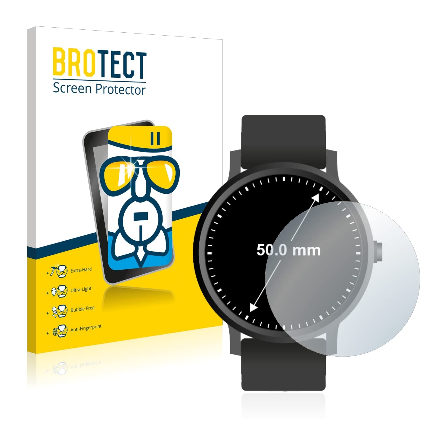 Brotect Pellicola Vetro Ibrido AirGlass Per Garmin Forerunner 945 LTE, 9H Anti-impronta - 6
