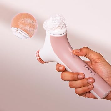 Cecotec FaceCare TotalClean 2-in-1 Facial Cleanser, Car Foam Generator, 2 Interchangeable Heads Silicone and Bristles, Rotating Head, One Button Control, 60 Min Battery, 2 Min Auto-Off, IPX6, Charging