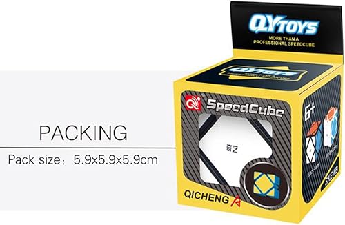 Miniatura 8 de QYTOYS Toys - Cubo de velocidad sesgado, cubo mágico negro de posicionamiento de núcleo, cubo mágico QYi Skewb, cubo de rompecabezas duradero, cubo